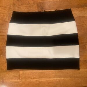 Zara Black and White Horizontal Stripe Mini Skirt